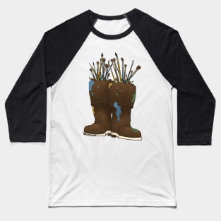 Paint Brush Rain Boots Baseball T-Shirt